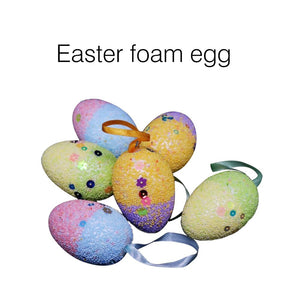 12PCS Easter Egg Decorations Foam Egg DIY Colored Drawing Hanging Ornaments
